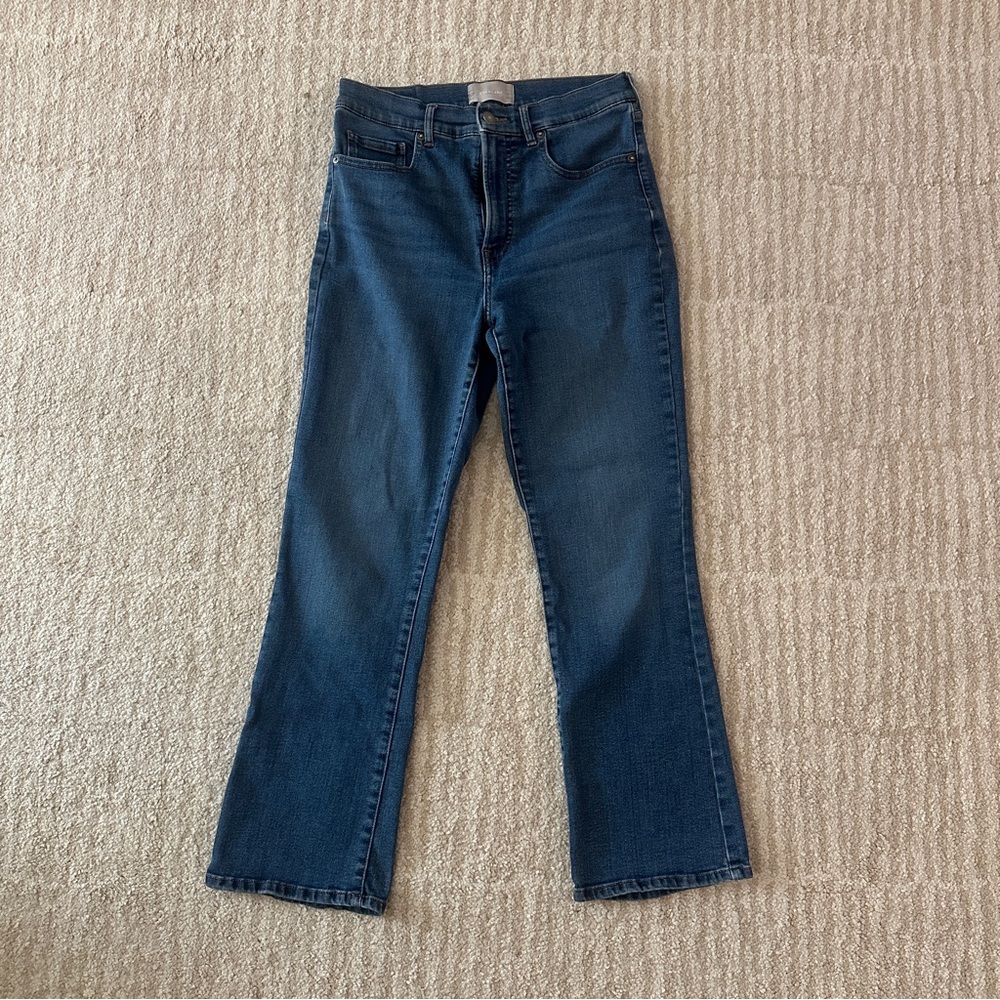 Everlane Dark Blue Flare Jeans - Authentic Stretch Slim Bootcut Jeans